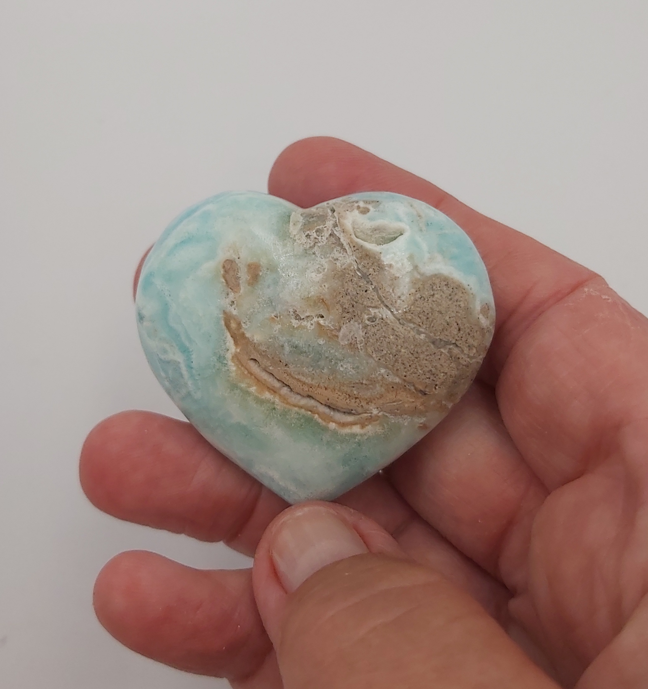 Caribbean Blue Calciet hart 2 - Afbeelding 3