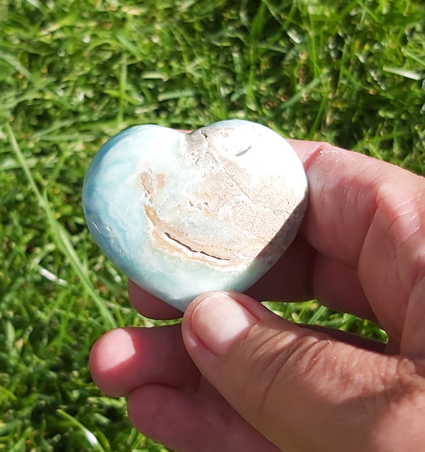 Caribbean Blue Calciet hart 2 - Afbeelding 2