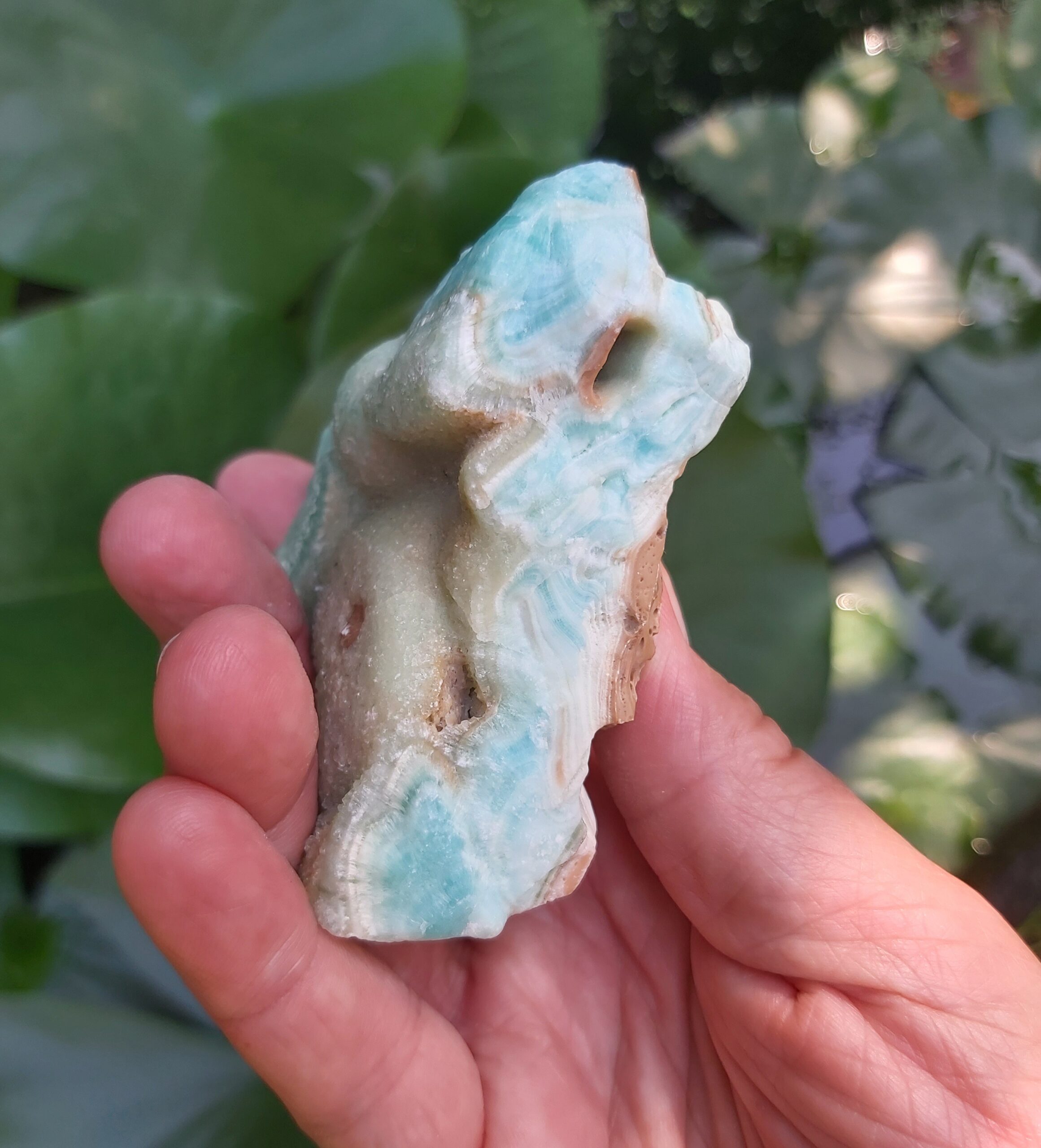 caribbean blue calciet punt zijkant